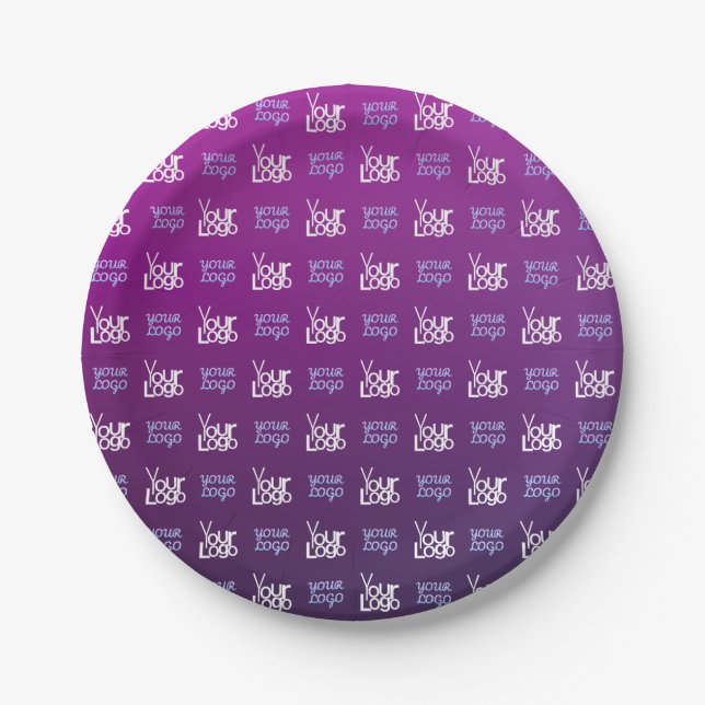 Your Logo | 2 Uploaded Images or Business Logos  Paper Plates (Front)