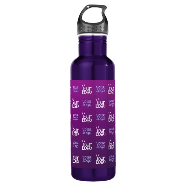 Your Logo | 2 Uploaded Images or Business Logos  Stainless Steel Water Bottle (Front)