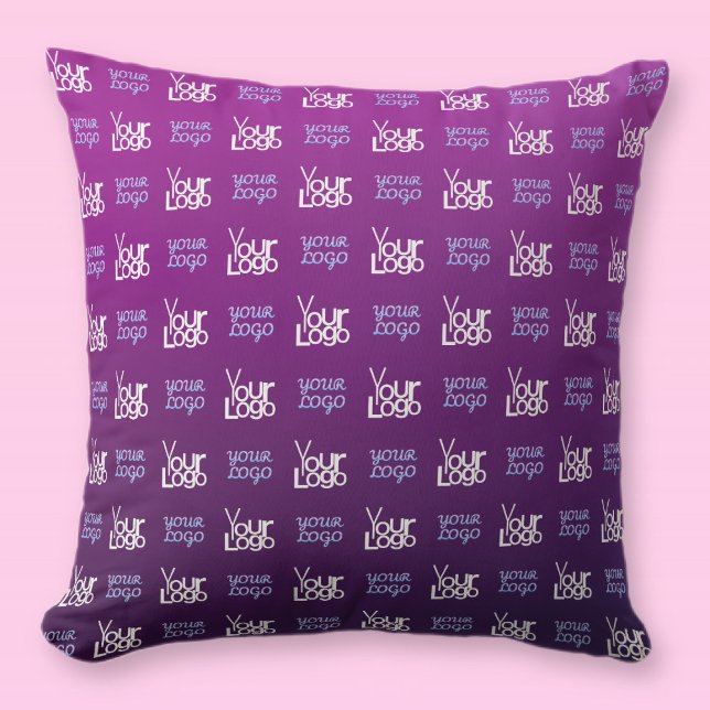 Your Logo | 2 Uploaded Images or Business Logos  Throw Pillow (Creator Uploaded)