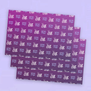 Your Logo 2 Uploaded Images or Business Logos Wrapping Paper Sheets