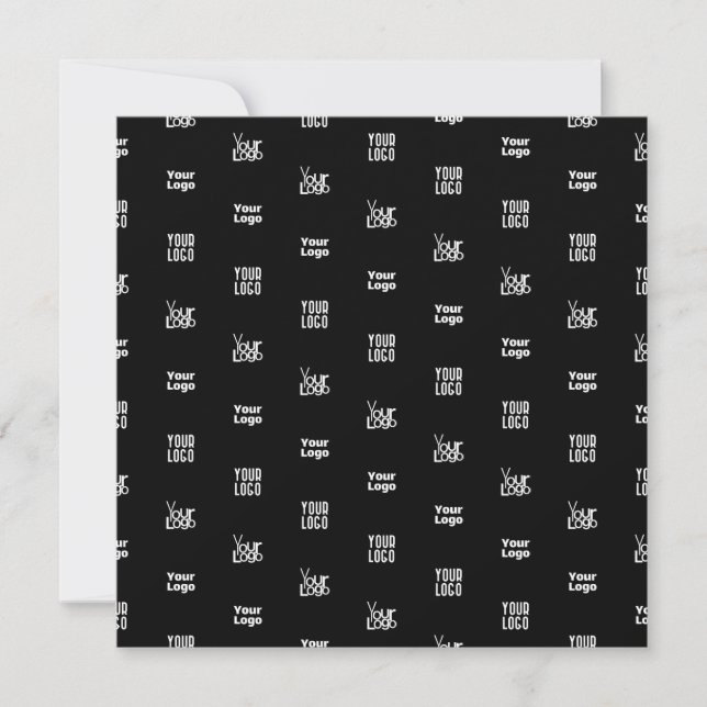 Your Logo | 3 Logo Pattern Design Editable Black Note Card (Front)