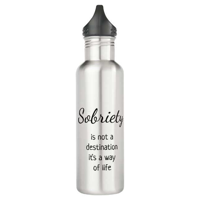Your Logo Addiction Recovery Merchandise Stainless Steel Water Bottle (Left)