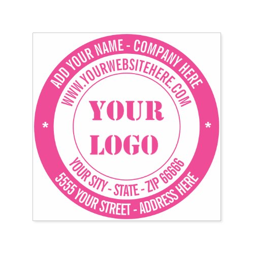 Your Logo Address Name Website Modern Colors Stamp