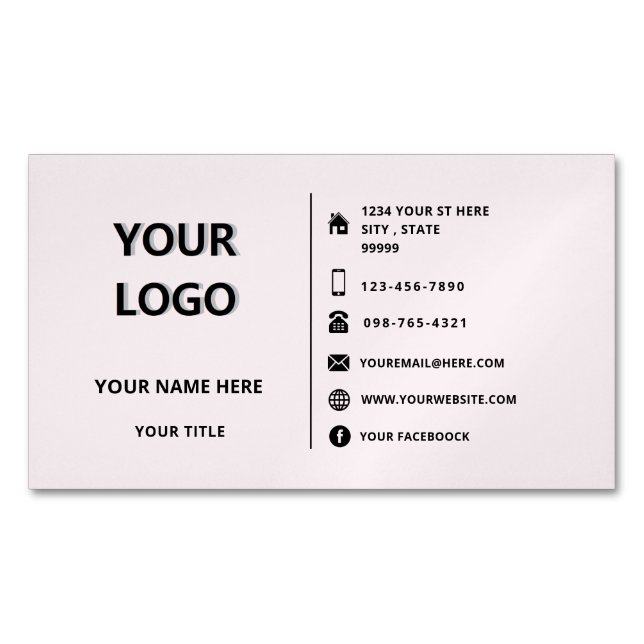 Your Logo Adress Info Business Card Template (Front)