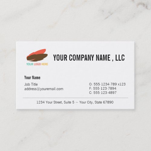 Your logo and company modern custom professional business card