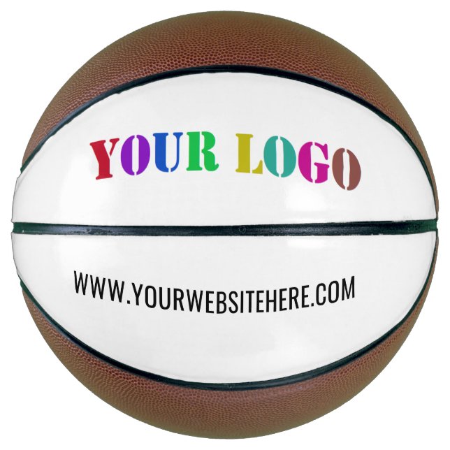 Your Logo and Custom Text Branded Basketball (Front)