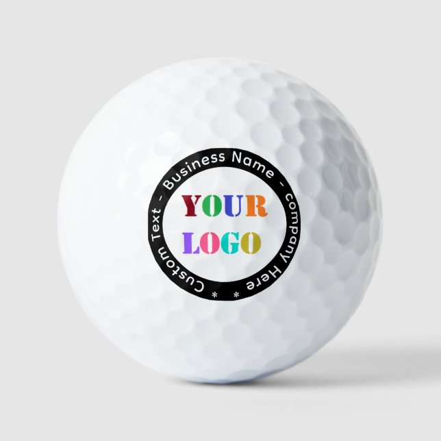 Your Logo and Custom Text Branded Golf Balls Stamp (Front)