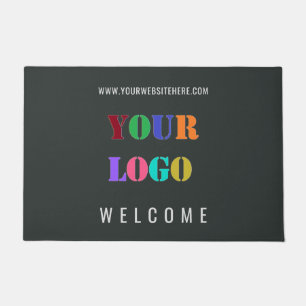 Your Logo and Custom Text Business Doormat Example