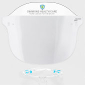 Your Logo and Custom Text Health Care Any Business Face Shield (Front w/Glasses)