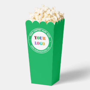 Your Logo and Custom Text Popcorn Box Choose Color