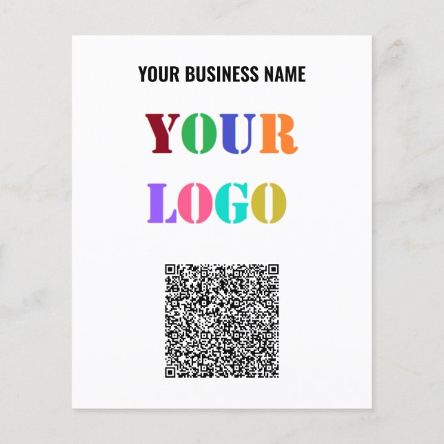 Your Logo and QR Code Promotional Business Flyers (Back)