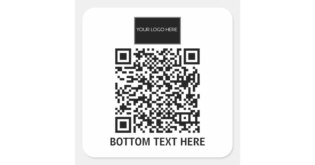 Qr Code Square Sticker Designs Your Logo and QR Code Square Sticker | Zazzle
