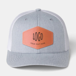 Your Logo and Text Custom Business Leather Patch Hat