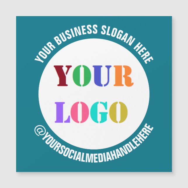 Your Logo and Text Magnetic Business Card Template (Front)