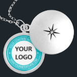 Your Logo and Text Necklace - Custom Colors<br><div class="desc">Custom Colors and Font - Your Logo or Photo Name Website or Custom Text Promotional Business or Personal Modern Stamp Design Necklace / Gift - Add Your Logo - Image - Photo or QR Code / Name - Company / Website or other Information / text - Resize and move or...</div>