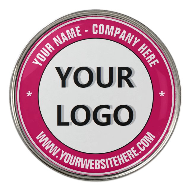Your Logo and Text Personalized Golf Ball Marker (Front)