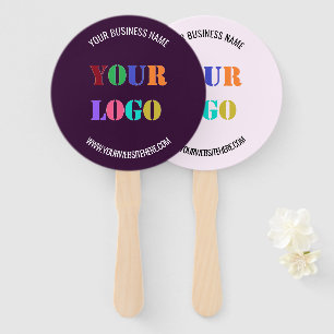 Your Logo and Text Promotional Hand Fan Example