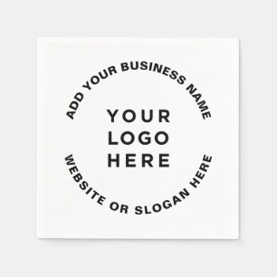 Your Logo and Text Simple Professional Napkins