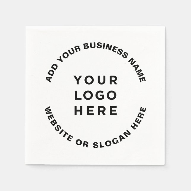 Your Logo and Text Simple Professional Napkins (Front)