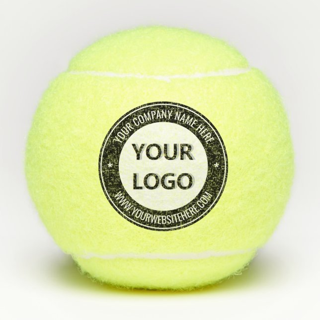 Your Logo and Text Stamp Tennis Balls Choose Color (Front)