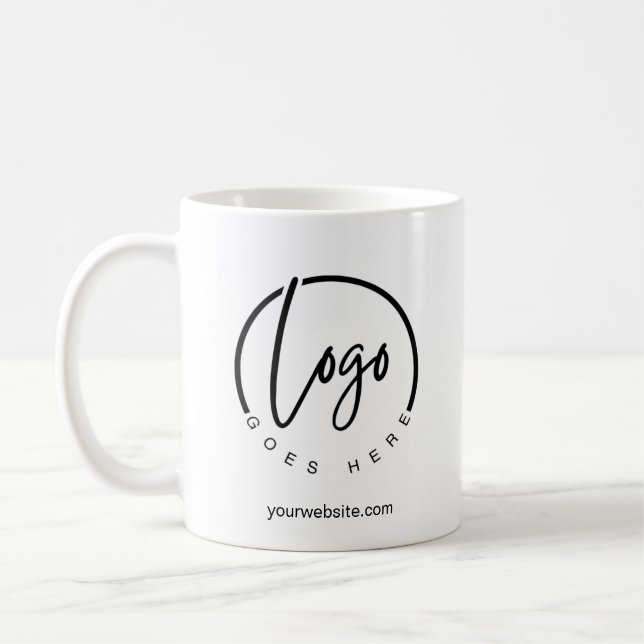 Your Logo and Website Customizable Coffee Mug (Left)