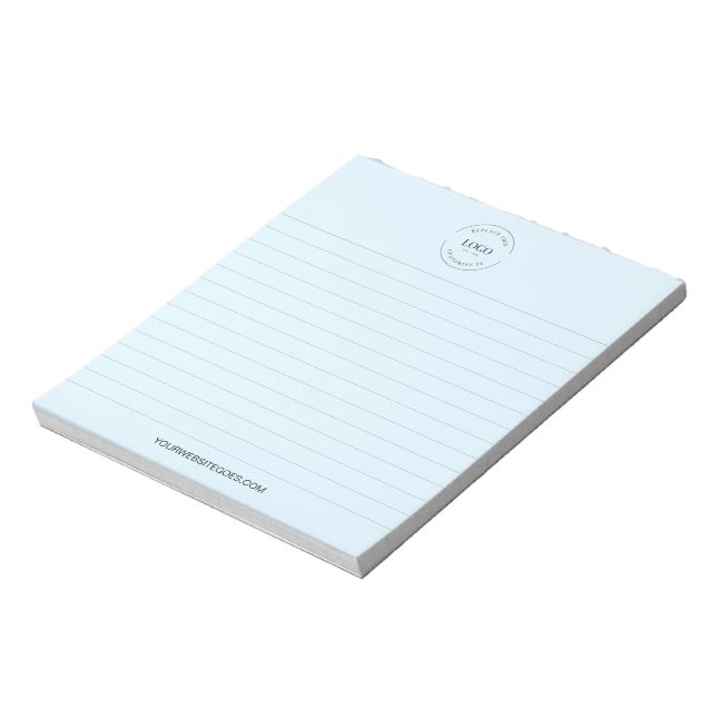 Your Logo and website lined Business promo Blue  Notepad (Rotated)