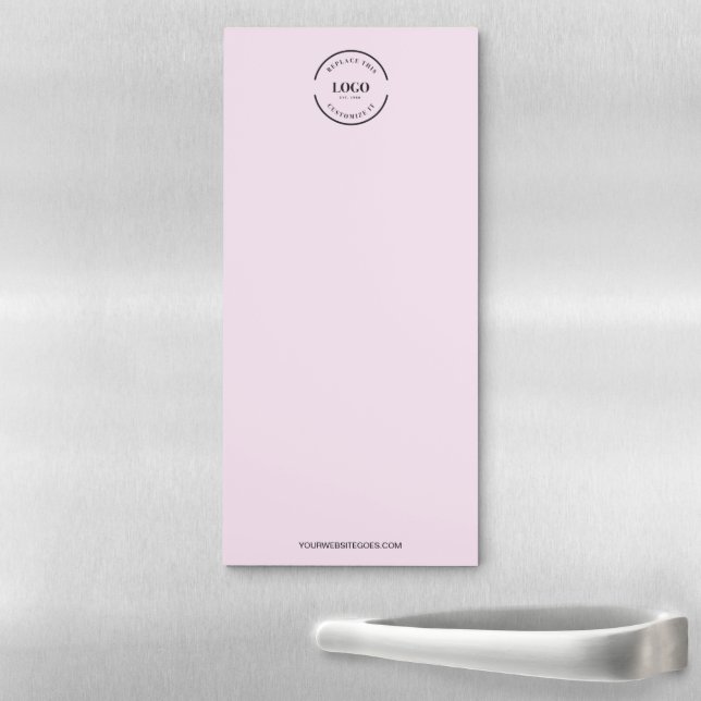 Your Logo and website Promotional Business Pink Magnetic Notepad (In Situ)