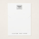 Your logo any color necklace earring display cards<br><div class="desc">White or custom color earring  and necklace product display card with custom logo template and social media icons.</div>