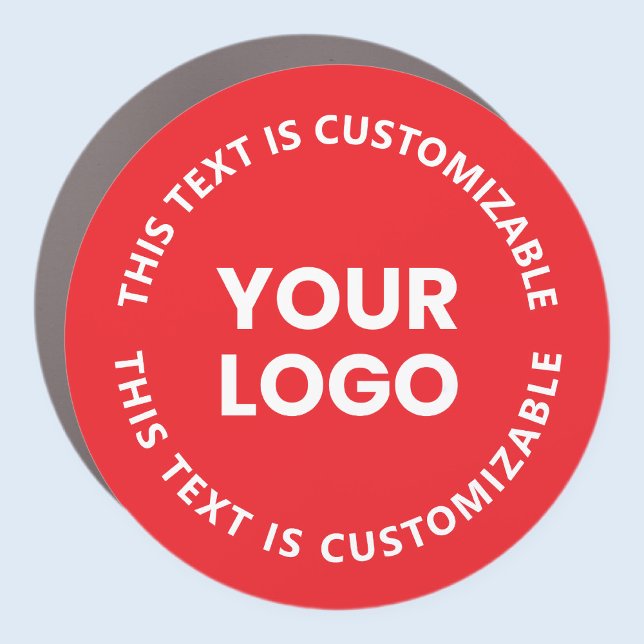 Your Logo/Any Uploaded Image & Circular Text | Red Car Magnet (Creator Uploaded)