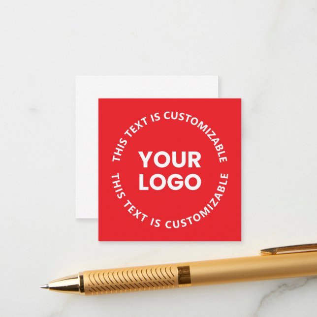 Your Logo/Any Uploaded Image & Circular Text | Red Enclosure Card (Front/Back In Situ)