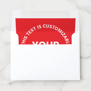 Your Logo/Any Uploaded Image & Circular Text Red Envelope Liner
