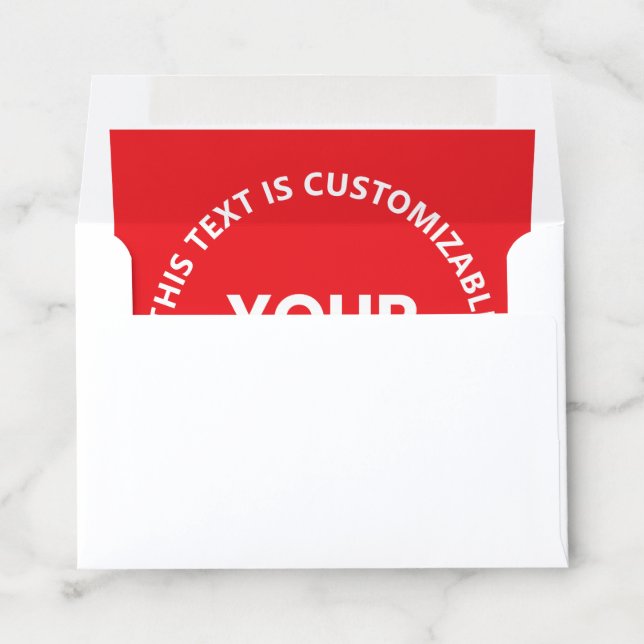 Your Logo/Any Uploaded Image & Circular Text | Red Envelope Liner (In Envelope)