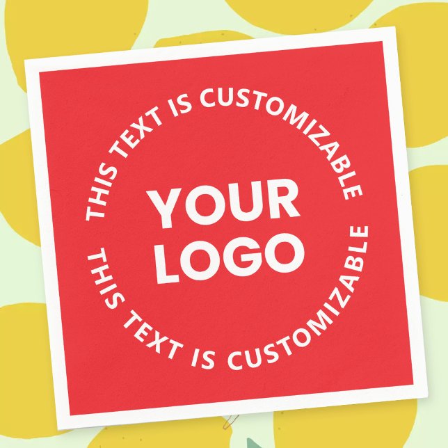 Your Logo/Any Uploaded Image & Circular Text | Red Napkins (Creator Uploaded)