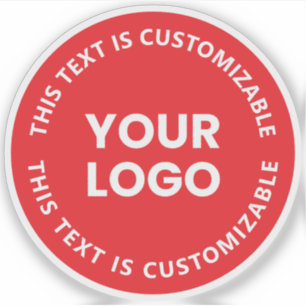 Your Logo/Any Uploaded Image & Circular Text Red Sticker