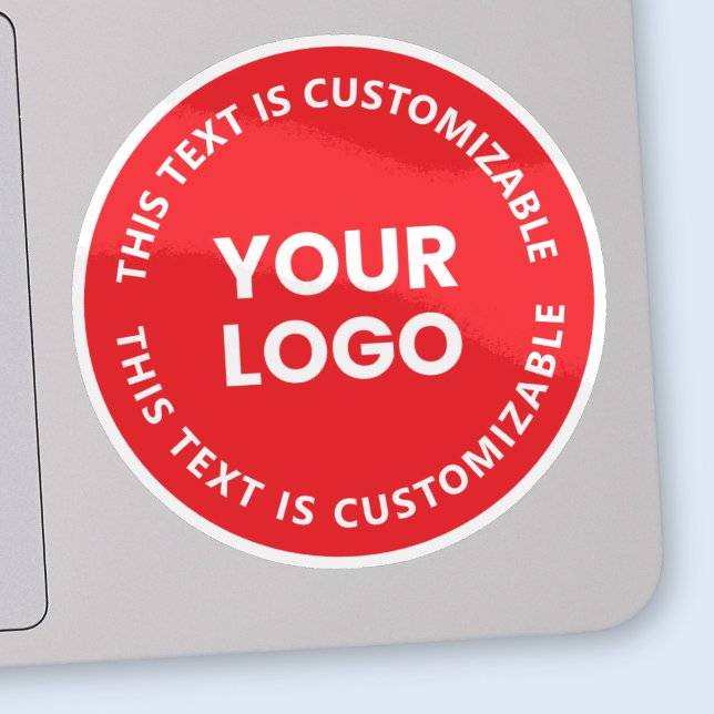 Your Logo/Any Uploaded Image & Circular Text | Red Sticker (Creator Uploaded)