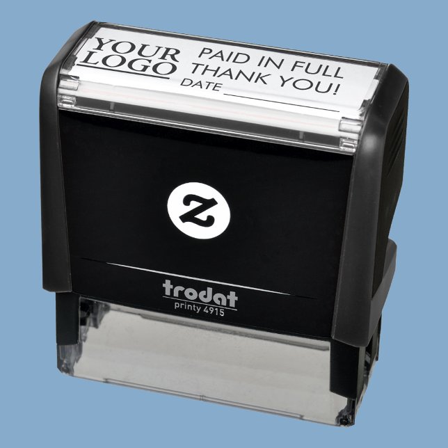 Your Logo, Art, Paid In Full, Thank You, Date Self-inking Stamp (Creator Uploaded)