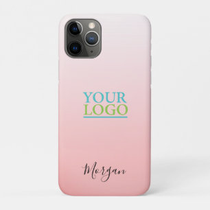 Your Logo/Art/Photo, Black Name, Gradient Peach iP iPhone 11 Pro Case