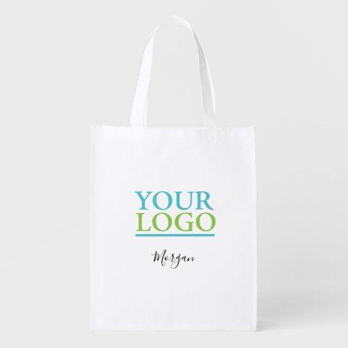 Your LogoArtPhoto Black Script Name Grocery Bag