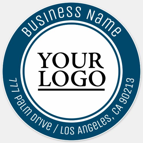 Your Logo Art Photo Bus Name Address Ocean Blue Sticker