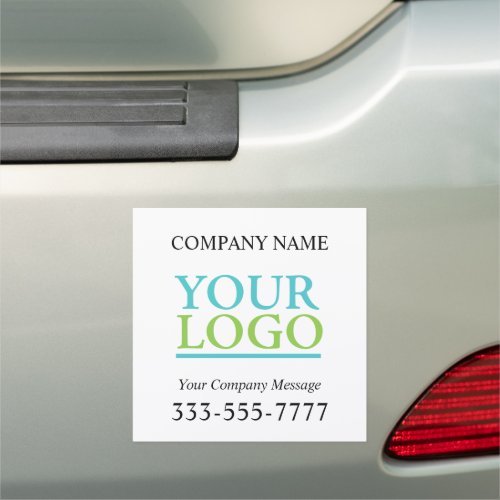 Your Logo Art Photo Bus Name DIY Message White Car Magnet