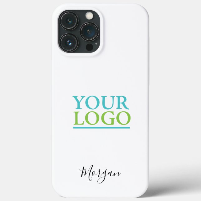Your Logo/Art/Photo, DIY Name Black Script, White Case-Mate iPhone Case (Back)