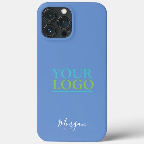 Your LogoArtPhoto DIY Name White Script Blue iPhone 13 Pro Max Case