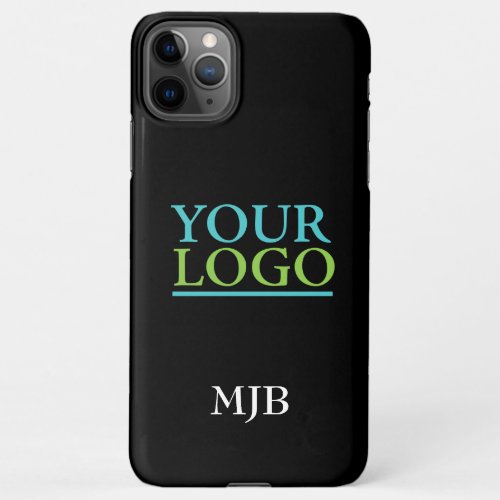 Your LogoArtPhoto DIY White Monogram Black iPhone 11Pro Max Case
