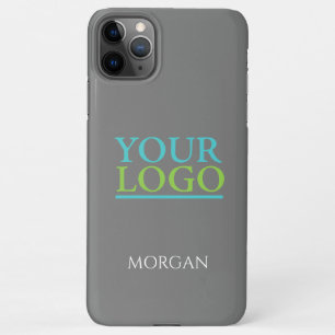 Your Logo/Art/Photo, DIY White Name on Gray iPhone 11Pro Max Case