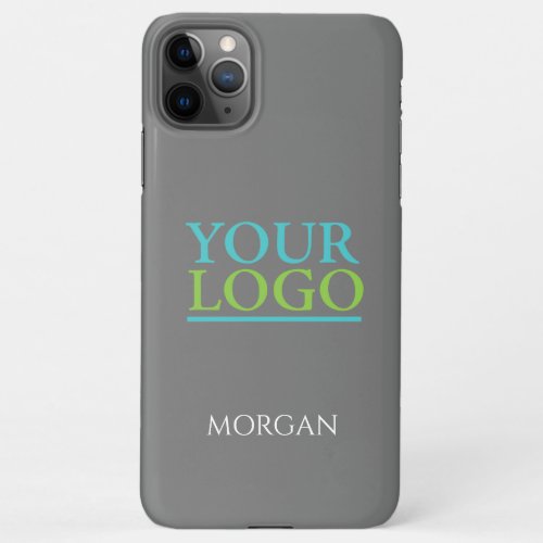 Your LogoArtPhoto DIY White Name on Gray iPhone 11Pro Max Case