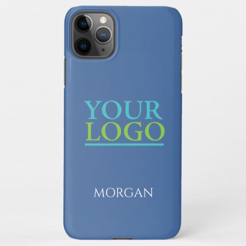 Your LogoArtPhoto DIY White Name on Med Blue iPhone 11Pro Max Case