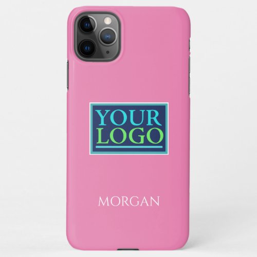 Your LogoArtPhoto DIY White Name on Pink iPhone 11Pro Max Case