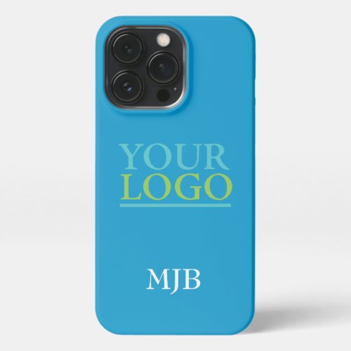 Your LogoArtPhoto Monogram Sky Blue iPhone 13 Pro Case