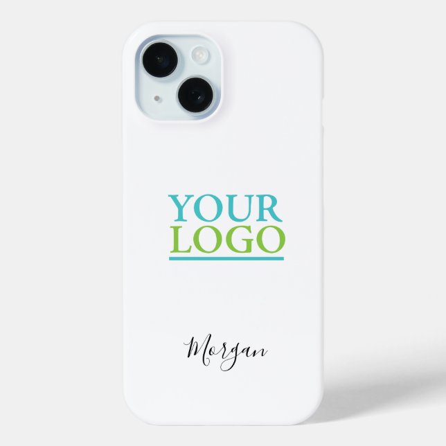 Your Logo/Art/Photo, Name Black Script, White Case-Mate iPhone Case (Back)