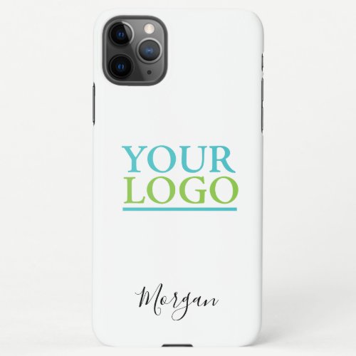 Your Logo/Art/Photo, Name Black Script, White iPhone 11Pro Max Case